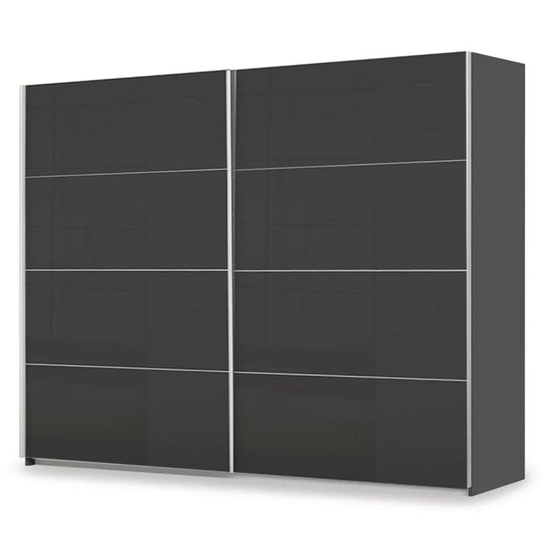 Rauch Miramar Type-3 271cm 2 Door Sliding Wardrobe - Graphite and Basalt Glass
