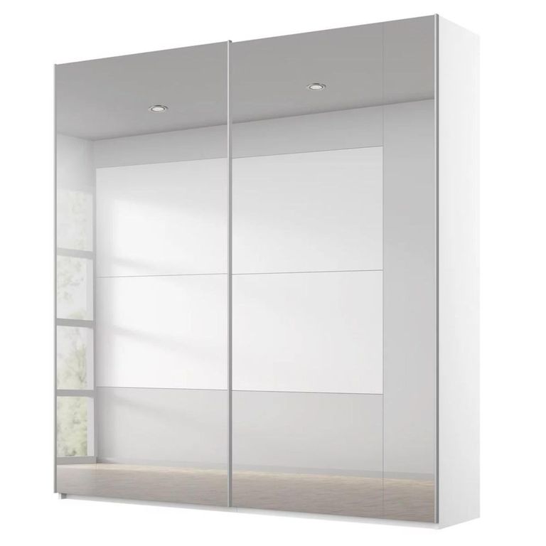 Rauch Miramar Type-4 181cm 2 Door Mirrored Sliding Wardrobe - Alpine White