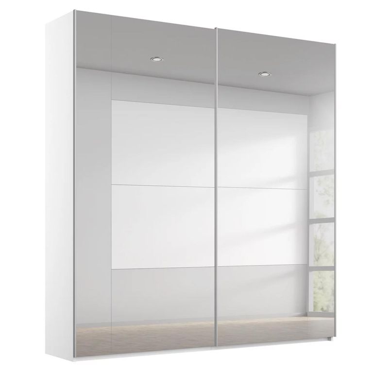Rauch Miramar Type-4 181cm 2 Door Mirrored Sliding Wardrobe - Alpine White