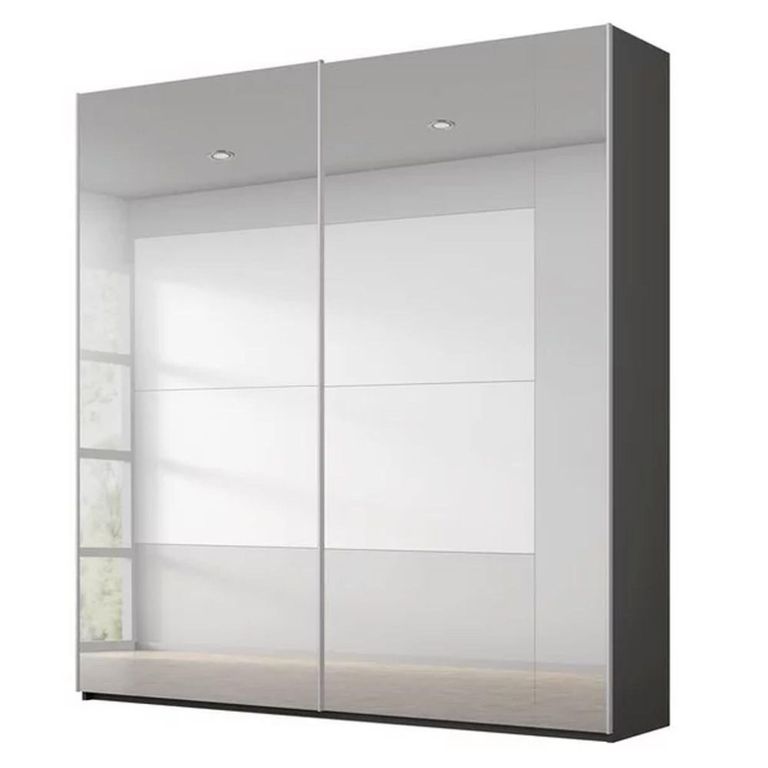 Rauch Miramar Type-4 181cm 2 Door Mirrored Sliding Wardrobe - Graphite