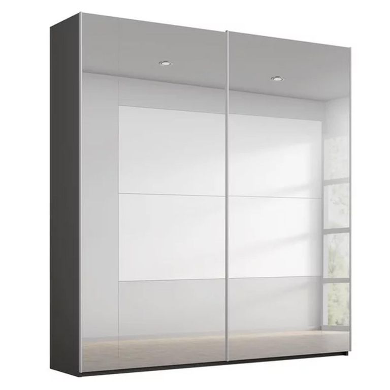 Rauch Miramar Type-4 181cm 2 Door Mirrored Sliding Wardrobe - Graphite