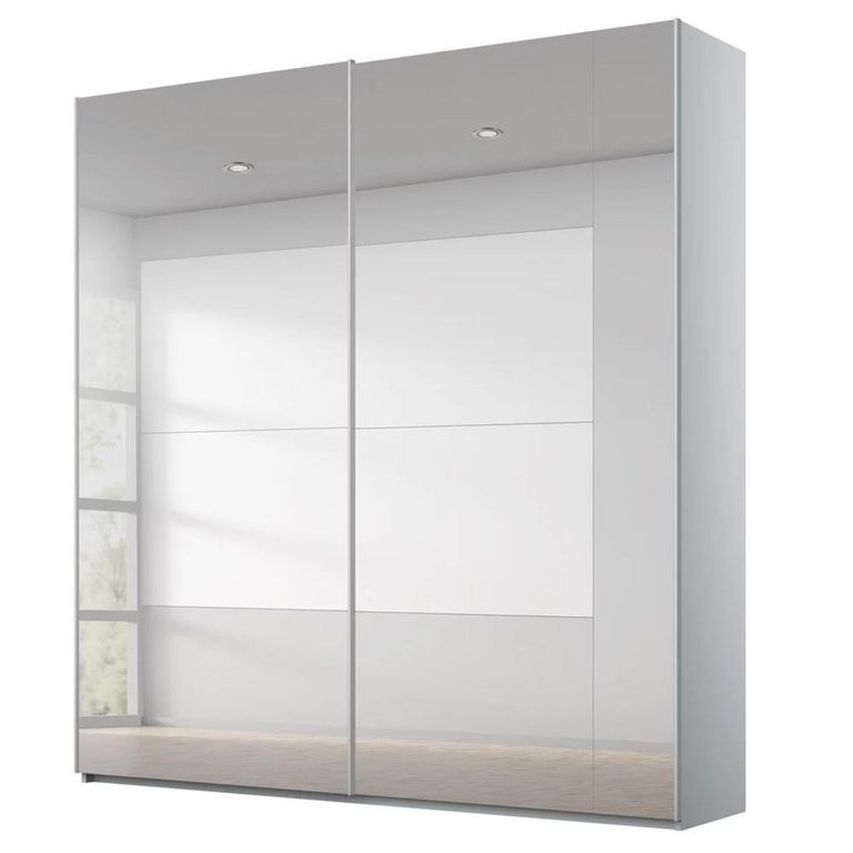 Rauch Miramar Type-4 181cm 2 Door Mirrored Sliding Wardrobe - Silk Grey