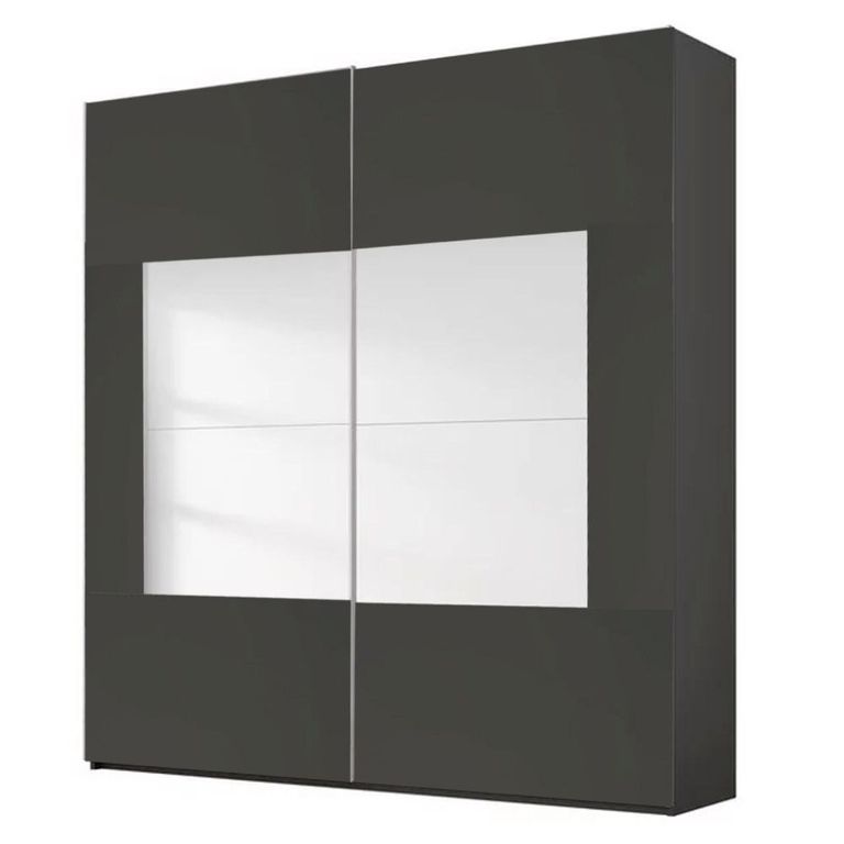Rauch Miramar Type-4 181cm 2 Door Sliding Wardrobe - Graphite and Basalt Glass