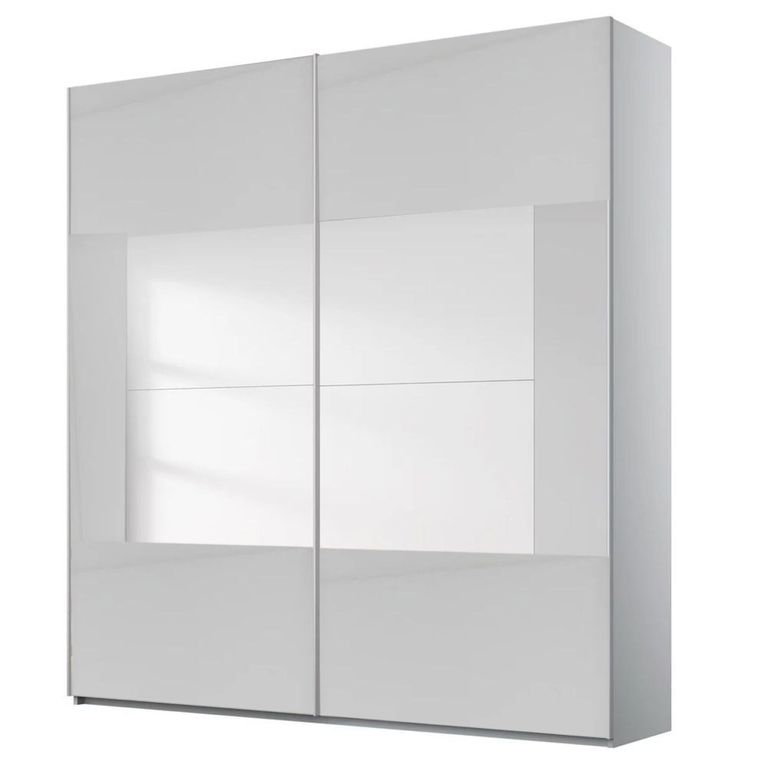 Rauch Miramar Type-4 181cm 2 Door Sliding Wardrobe - Silk Grey and Silk Grey Glass