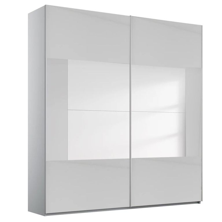 Rauch Miramar Type-4 181cm 2 Door Sliding Wardrobe - Silk Grey and Silk Grey Glass