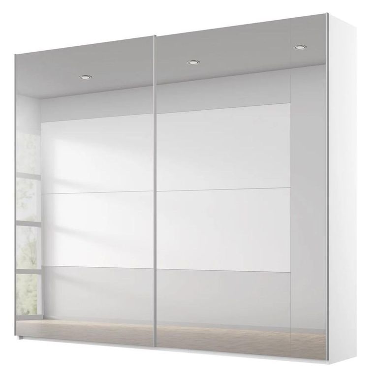 Rauch Miramar Type-4 226cm 2 Door Mirrored Sliding Wardrobe - Alpine White