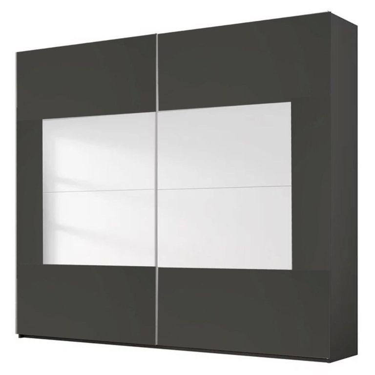 Rauch Miramar Type-4 226cm 2 Door Sliding Wardrobe - Graphite and Basalt Glass