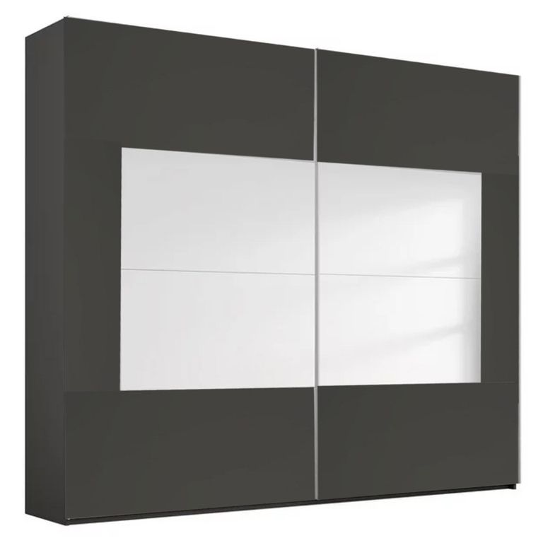 Rauch Miramar Type-4 226cm 2 Door Sliding Wardrobe - Graphite and Basalt Glass