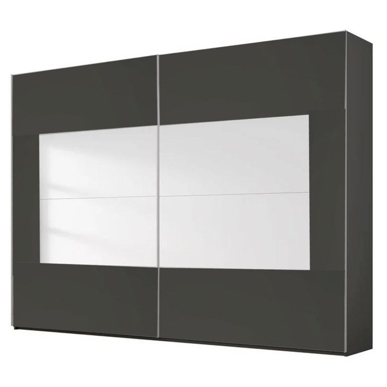 Rauch Miramar Type-4 271cm 2 Door Sliding Wardrobe - Graphite and Basalt Glass