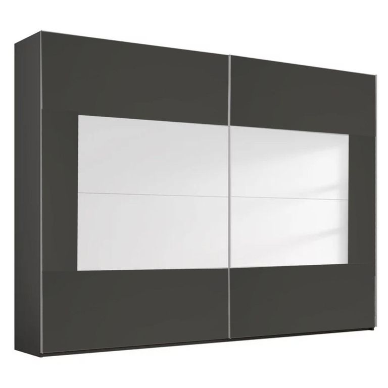 Rauch Miramar Type-4 271cm 2 Door Sliding Wardrobe - Graphite and Basalt Glass