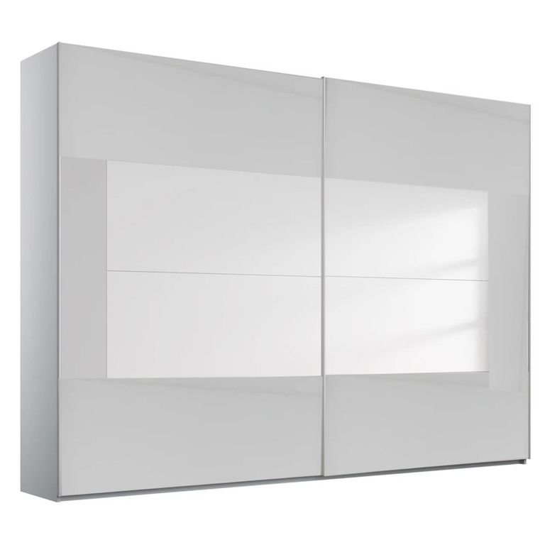 Rauch Miramar Type-4 271cm 2 Door Sliding Wardrobe - Silk Grey and Silk Grey Glass