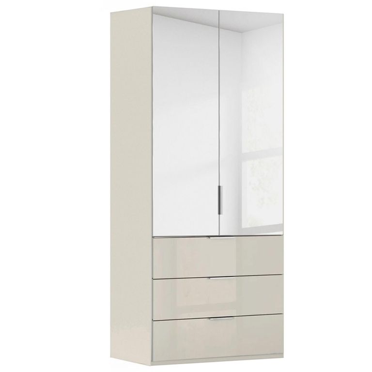 Miramar Type-5 Wardrobe - 101cm - 2 Door - Combi - Champagne & Champagne Glass