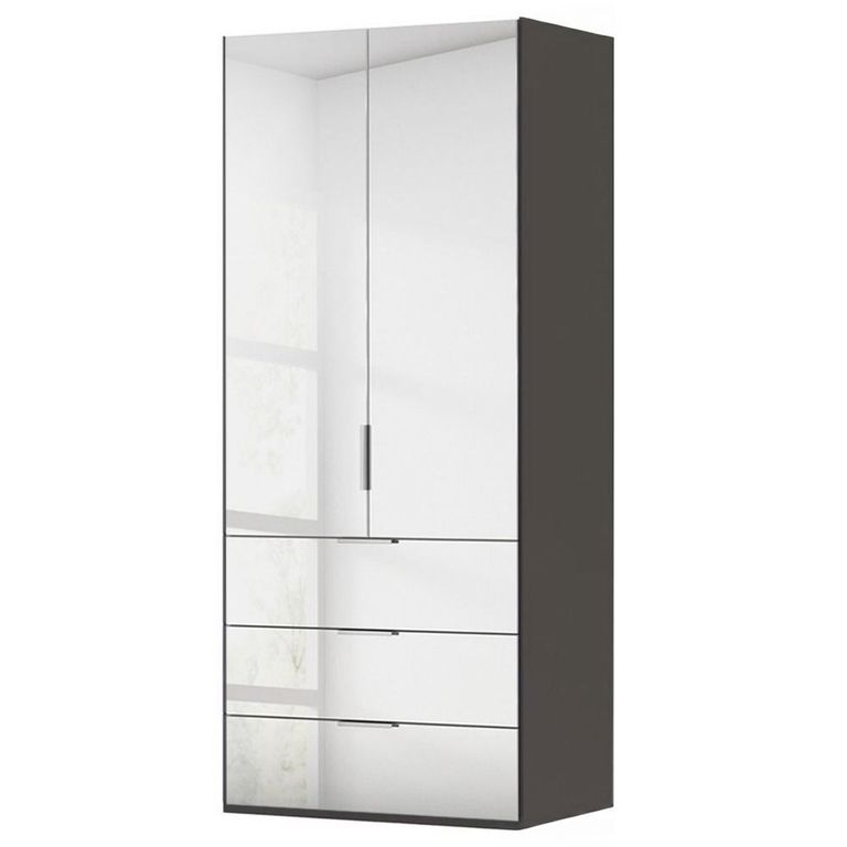 Miramar Type-5 Wardrobe - 101cm - 2 Door - Combi - Graphite