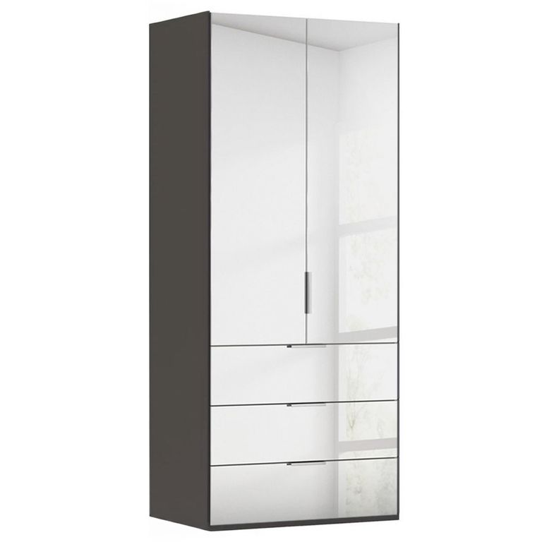 Miramar Type-5 Wardrobe - 101cm - 2 Door - Combi - Graphite