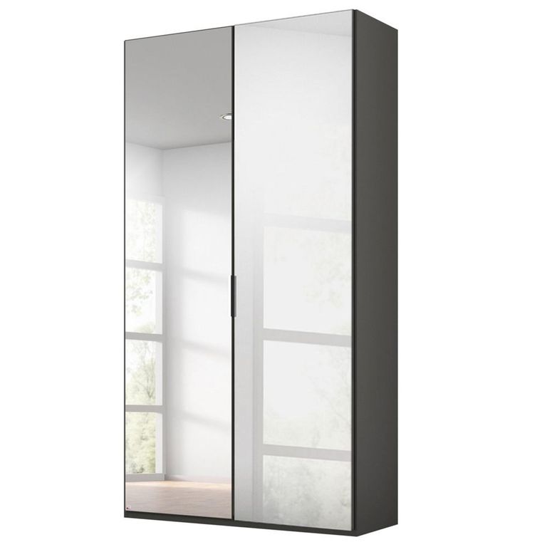 Rauch Miramar Type-5 101cm 2 Door Mirrored Wardrobe - Graphite