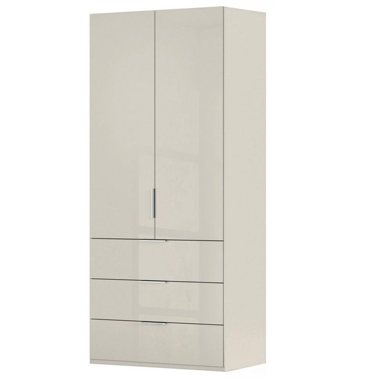 Miramar Type-5 Wardrobe - 101cm - 2 Door - 3 Drawer - Champagne & Champagne Glass