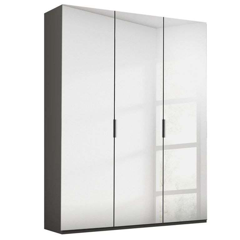 Rauch Miramar Type-5 151cm 3 Door Mirrored Wardrobe - Graphite