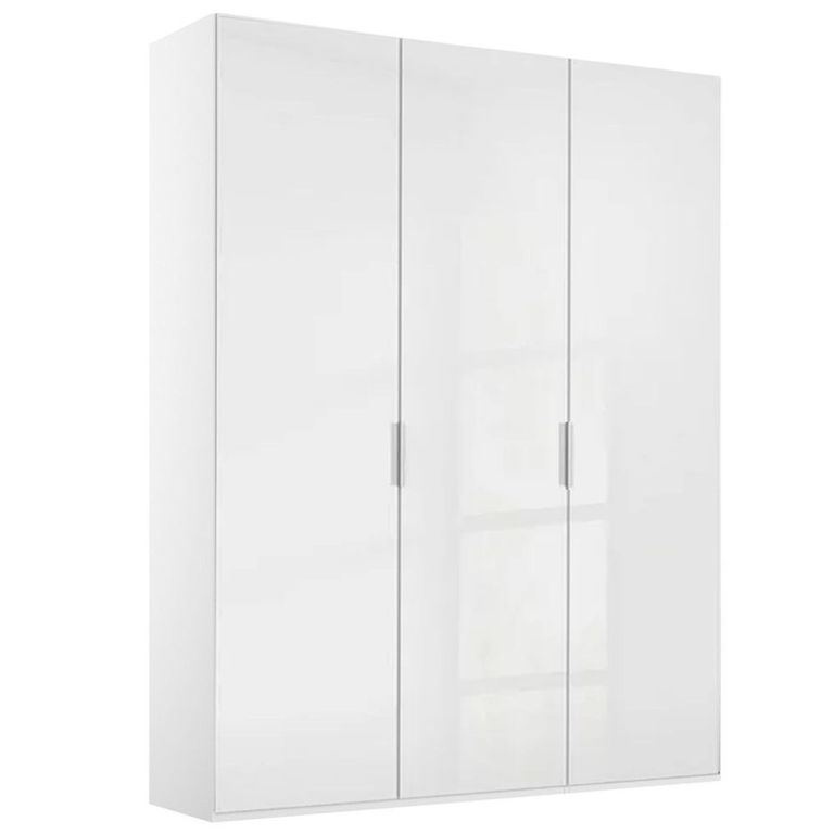 Rauch Miramar Type-5 151cm 3 Door Wardrobe - Alpine White and Crystal White Glass