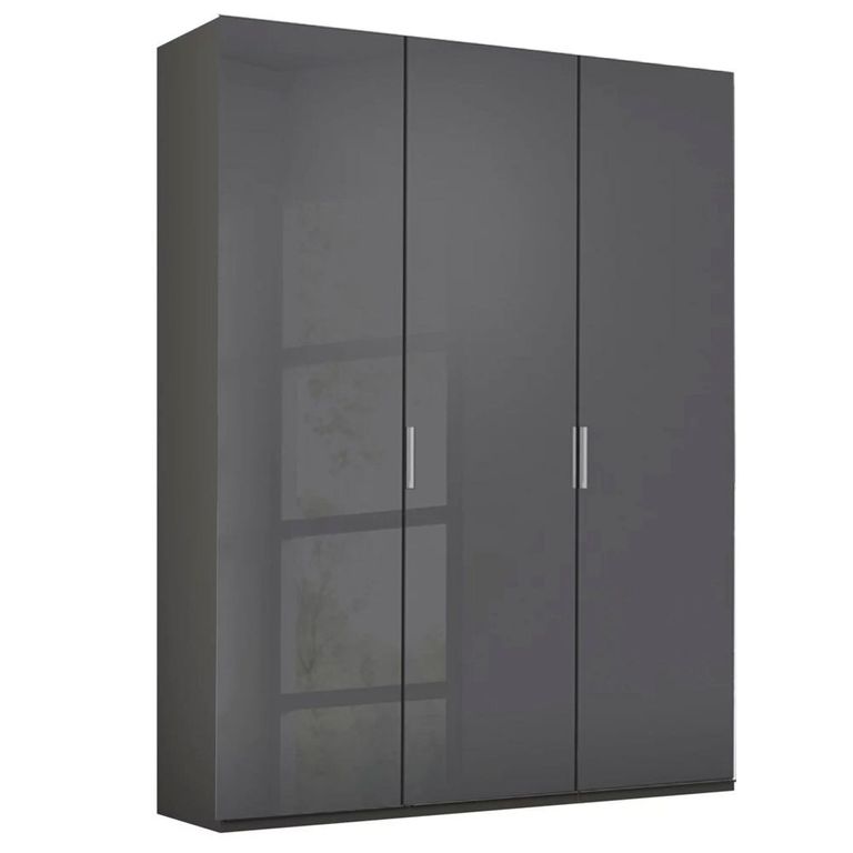 Rauch Miramar Type-5 151cm 3 Door Wardrobe - Graphite and Basalt Glass