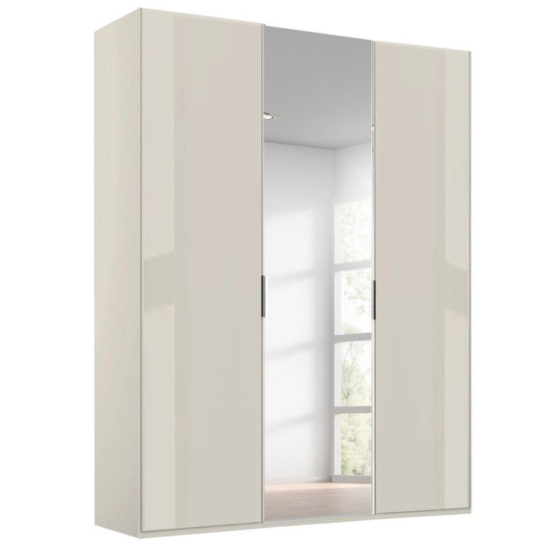 Rauch Miramar Type-5 151cm 3 Door Wardrobe with Mirror - Champagne and Champagne Glass
