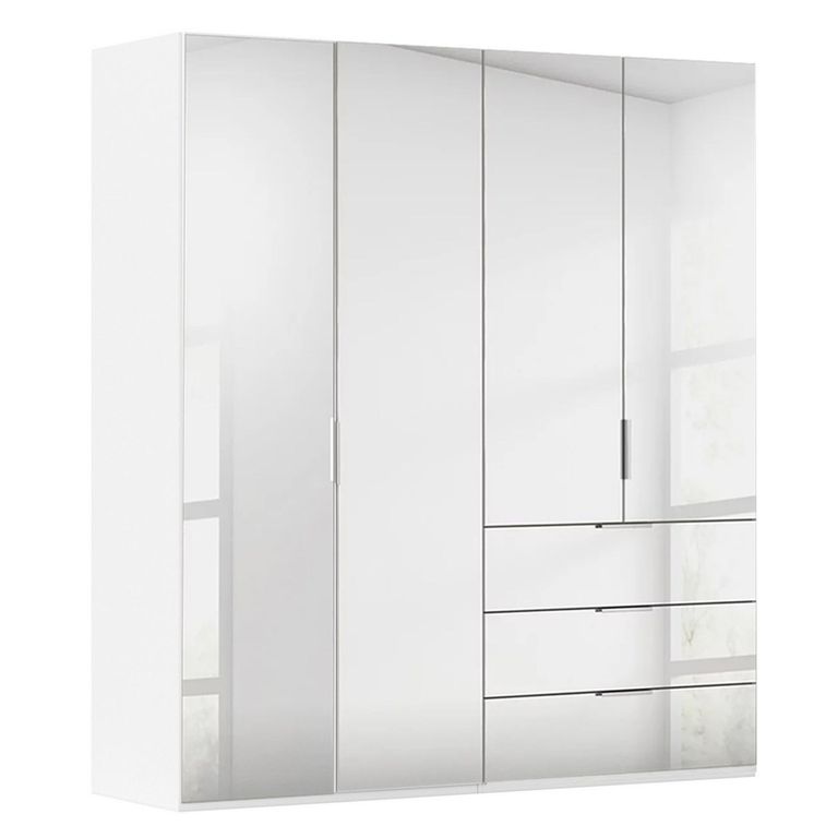 Miramar Type-5 Wardrobe - 201cm - 4 Door - Combi - Alpine White