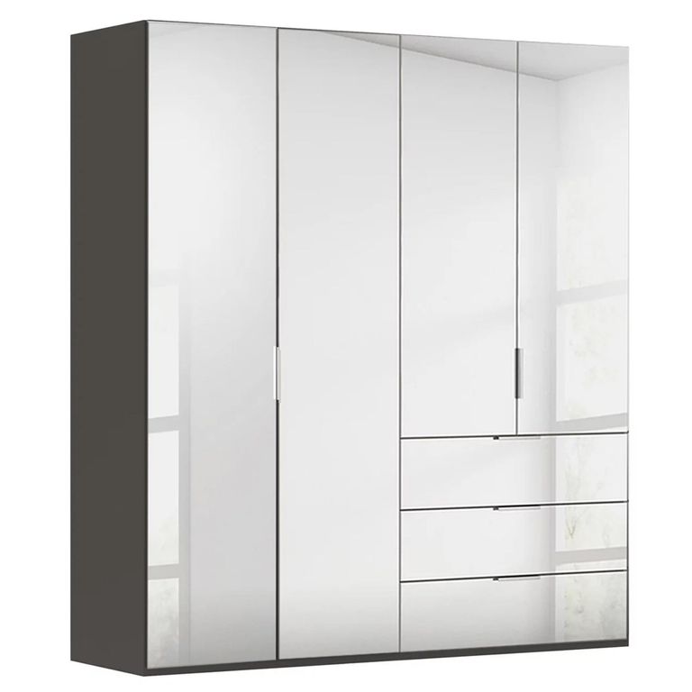 Miramar Type-5 Wardrobe - 201cm - 4 Door - Combi - Graphite