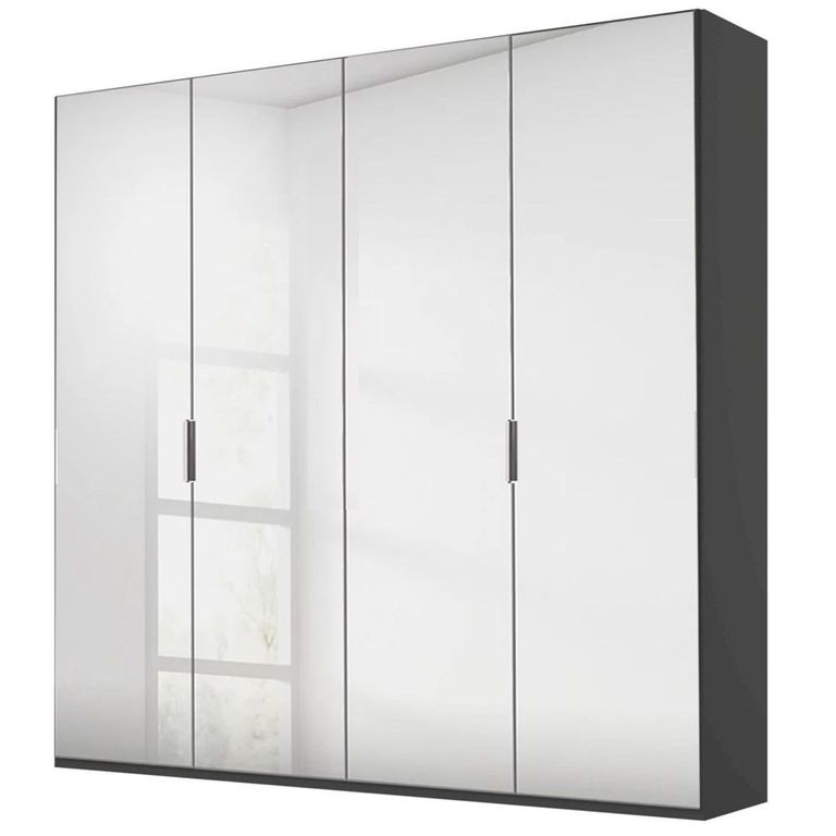 Rauch Miramar Type-5 201cm 4 Door Mirrored Wardrobe - Graphite