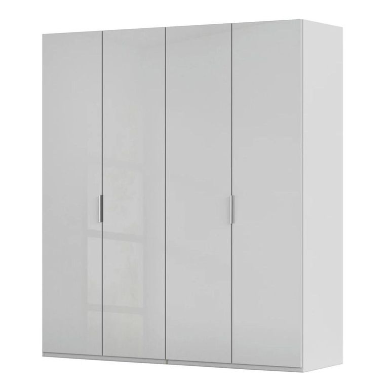 Miramar Type-5 Wardrobe - 201cm - 4 Door - Silk Grey & Silk Grey Glass
