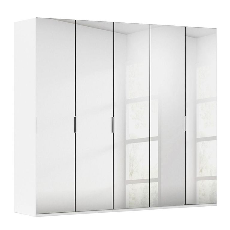 Rauch Miramar Type-5 251cm 5 Door Mirrored Wardrobe - Alpine White