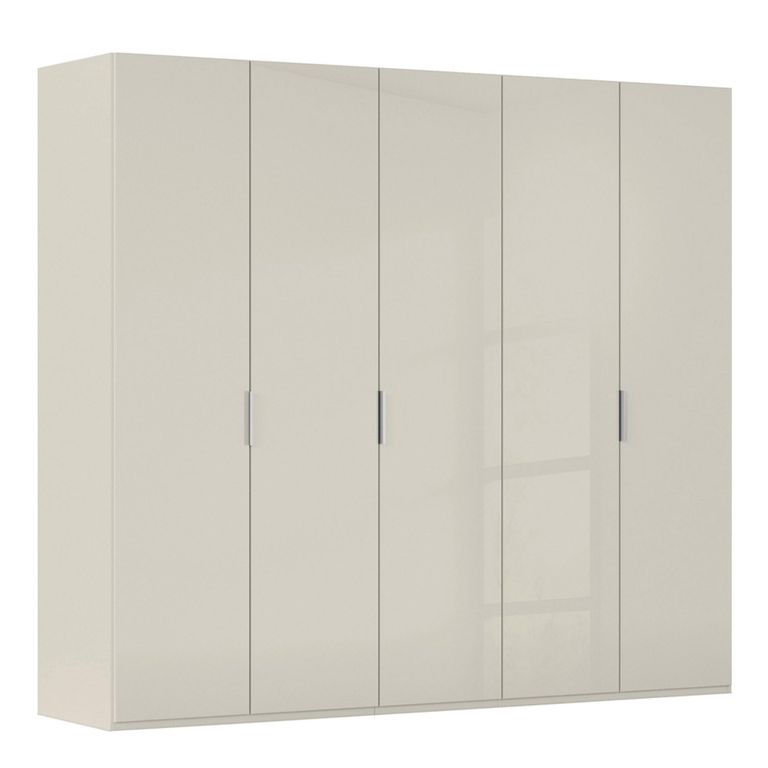 Miramar Type-5 Wardrobe - 251cm - 5 Door - Champagne & Champagne Glass
