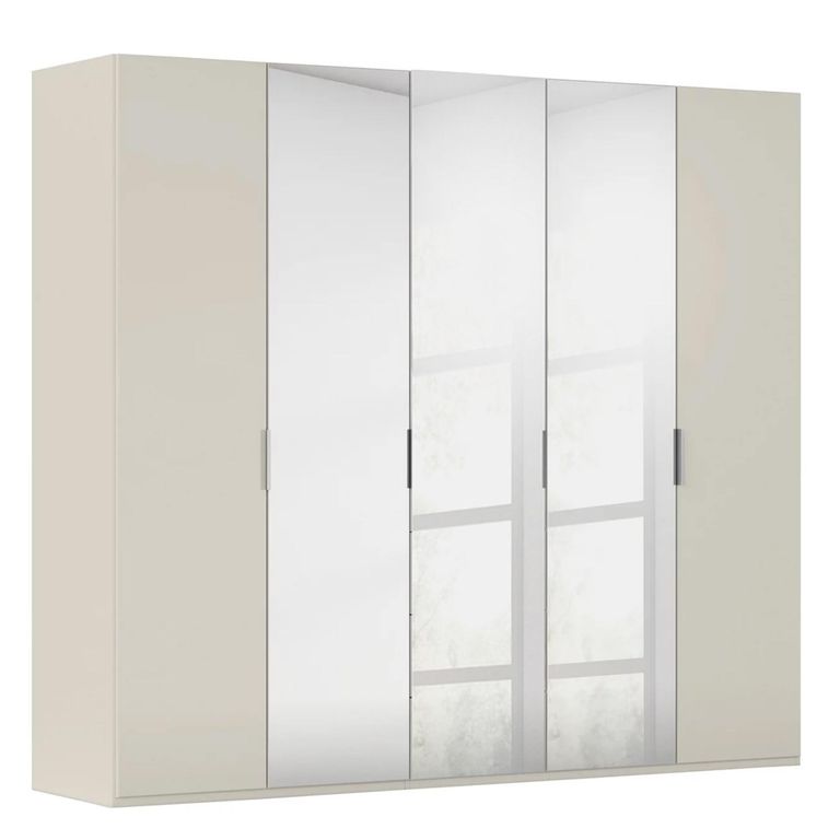 Rauch Miramar Type-5 251cm 5 Door Wardrobe with Mirror - Champagne and Champagne Glass