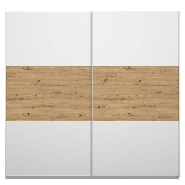 Rauch Miro 218cm 2 Door Sliding Wardrobe - Alpine White and Artisan Oak