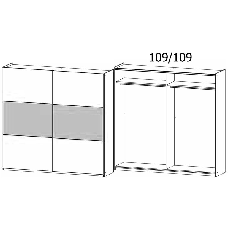 Rauch Miro 218cm 2 Door Sliding Wardrobe - Metallic Dark Grey and Artisan Oak