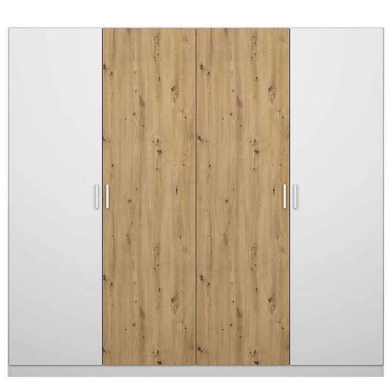 Rauch Miro 226cm 4 Door Wardrobe - Alpine White and Artisan Oak