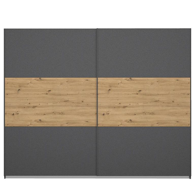 Rauch Miro 261cm 2 Door Sliding Wardrobe - Metallic Dark Grey and Artisan Oak