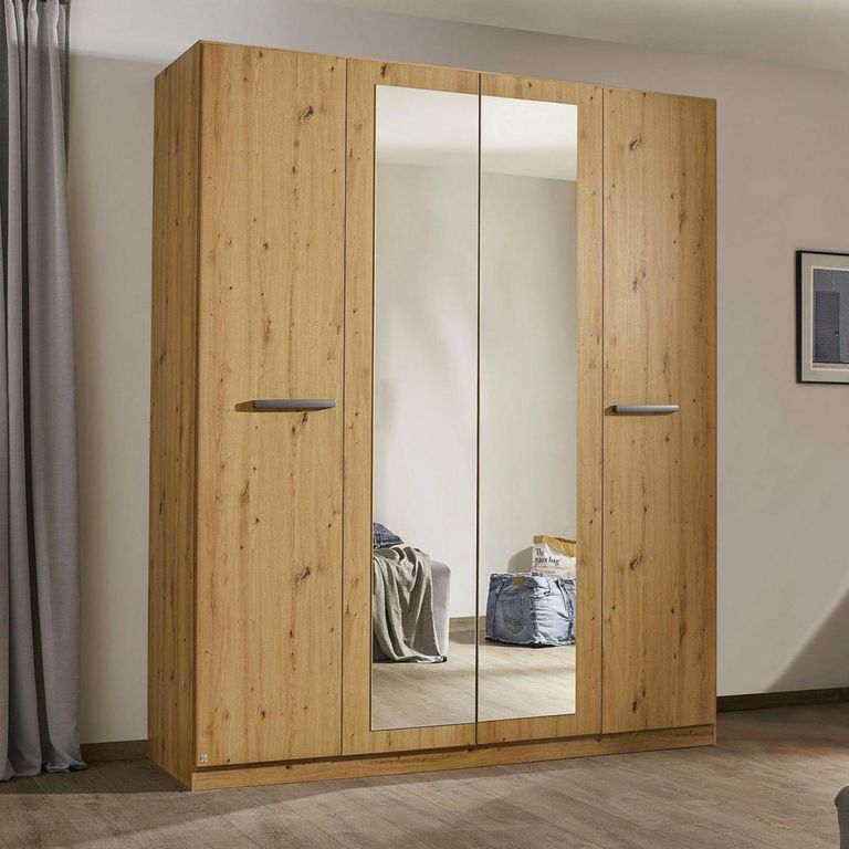 Rauch Modi 181cm 4 Door Wardrobe with Mirror - Artisan Oak