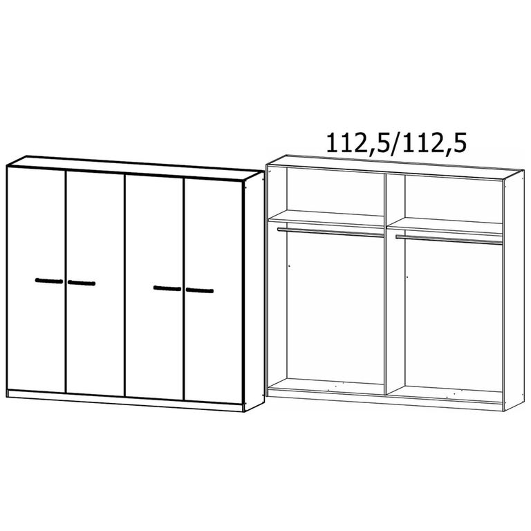 Rauch Modi 226cm 4 Door Wardrobe - Artisan Oak