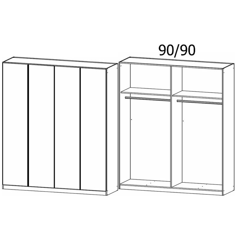 Rauch Monostar 181cm 4 Door Wardrobe - Alpine White