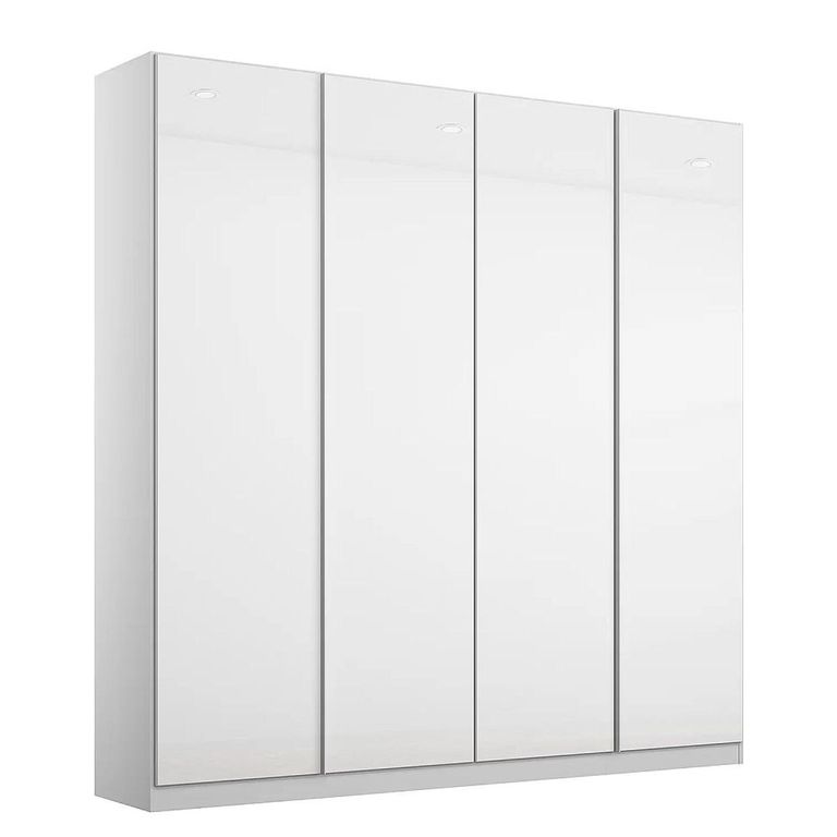 Rauch Monostar 181cm 4 Door Wardrobe - Alpine White with White Glass