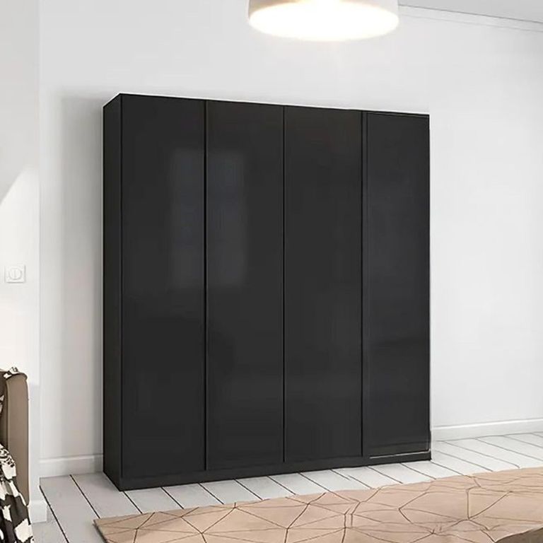 Rauch Monostar 181cm 4 Door Wardrobe - Metallic Dark Grey with Basalt Glass