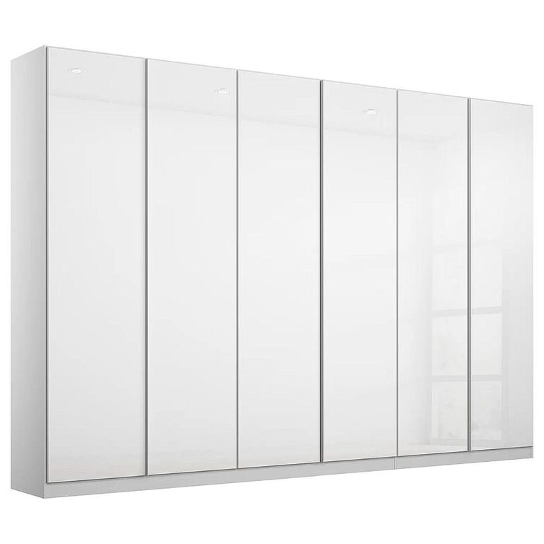 Rauch Monostar 271cm 6 Door Wardrobe - Alpine White with White Glass