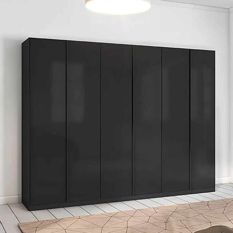 Rauch Monostar 271cm 6 Door Wardrobe with Extras - Metallic Dark Grey with Basalt Glass
