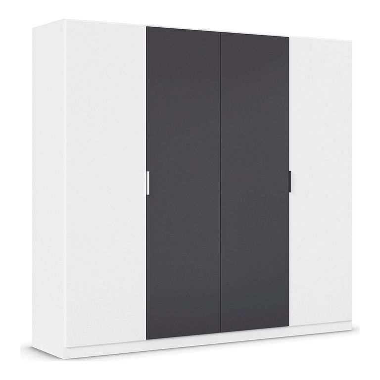 Rauch Monza 226cm 4 Door Wardrobe - Alpine White and Metallic Dark Grey