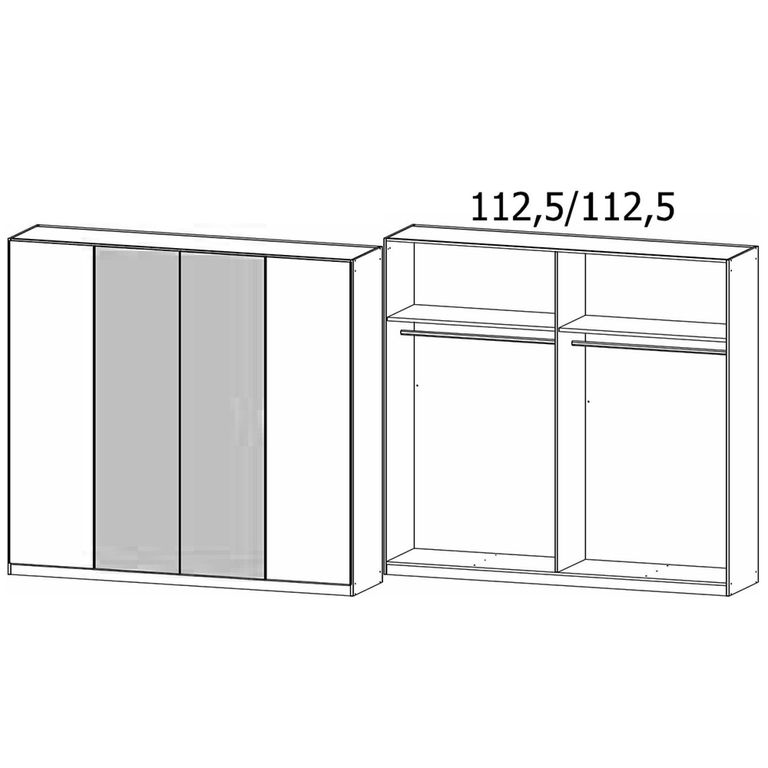 Rauch Monza 226cm 4 Door Wardrobe - Artisan Oak and Champagne