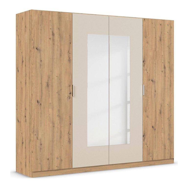 Rauch Monza 226cm 4 Door Wardrobe with Mirror - Artisan Oak and Champagne