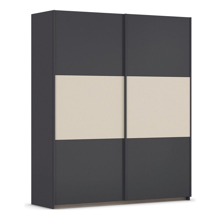 Rauch Neo 175cm 2 Door Sliding Wardrobe - Metallic Dark Grey and Champagne
