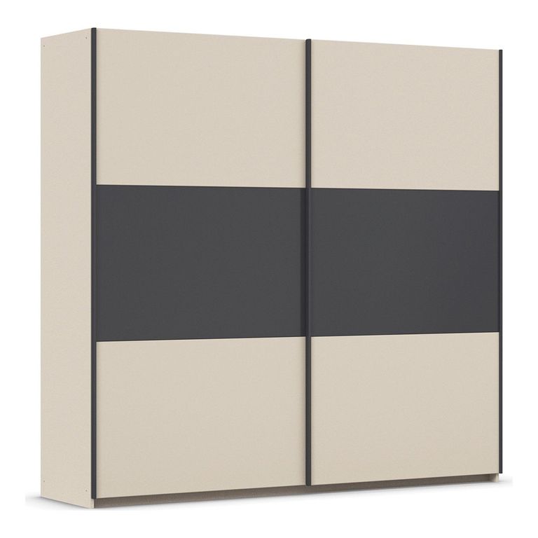 Rauch Neo 218cm 2 Door Sliding Wardrobe - Champagne and Metallic Dark Grey