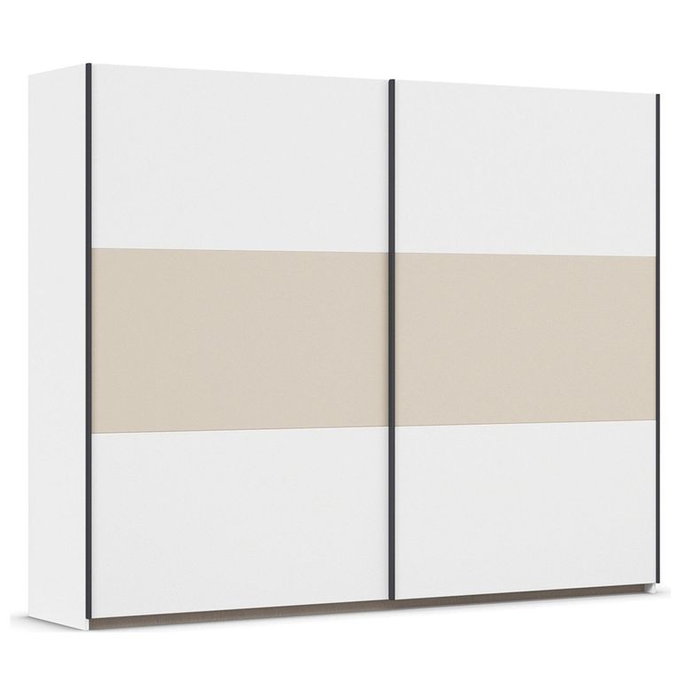 Rauch Neo 261cm 2 Door Sliding Wardrobe - Alpine White and Champagne