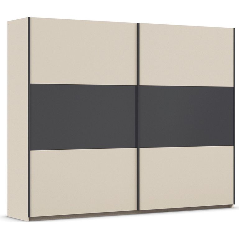 Rauch Neo 261cm 2 Door Sliding Wardrobe - Champagne and Metallic Dark Grey