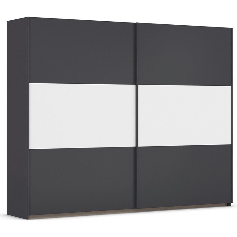 Rauch Neo 261cm 2 Door Sliding Wardrobe - Metallic Dark Grey and Alpine White